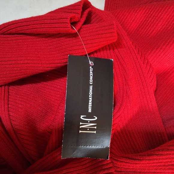 NWT INC LONG SLEEVE WOMENS RIBBED SQUARE NECK FULL ZIP SWEATER - Picture 6 of 6